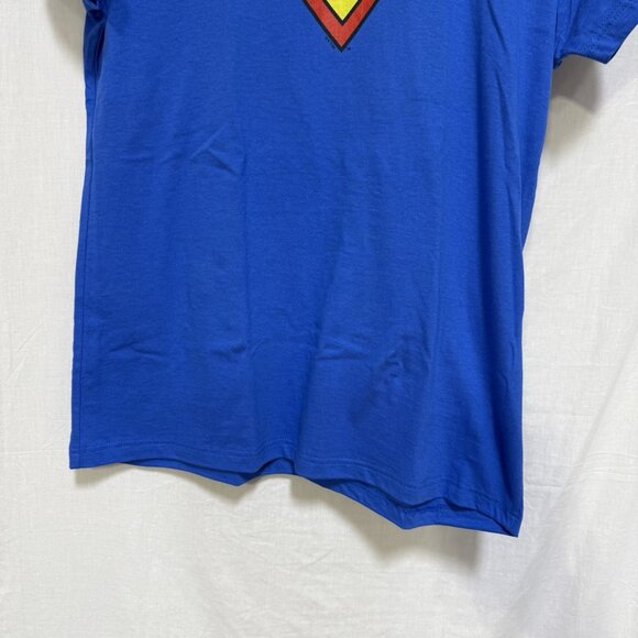 Superman Logo Womens Size XL DC Comics Superhero T Shirt Blue Costume Cosplay - Picture 3 of 7